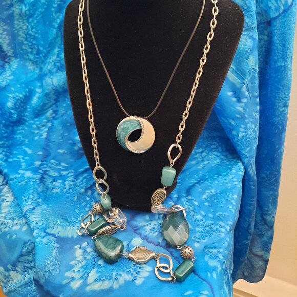 Teal Necklaces (2) - Picture 1 of 4